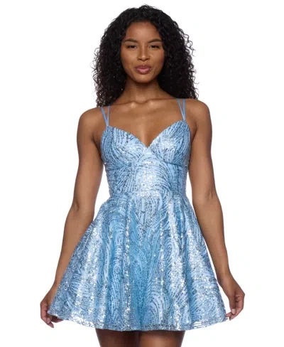 B Darlin Juniors' Lace Sweetheart Double-strap Dress