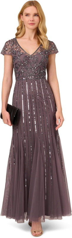 Papell Studio Women's Beaded Long Dress